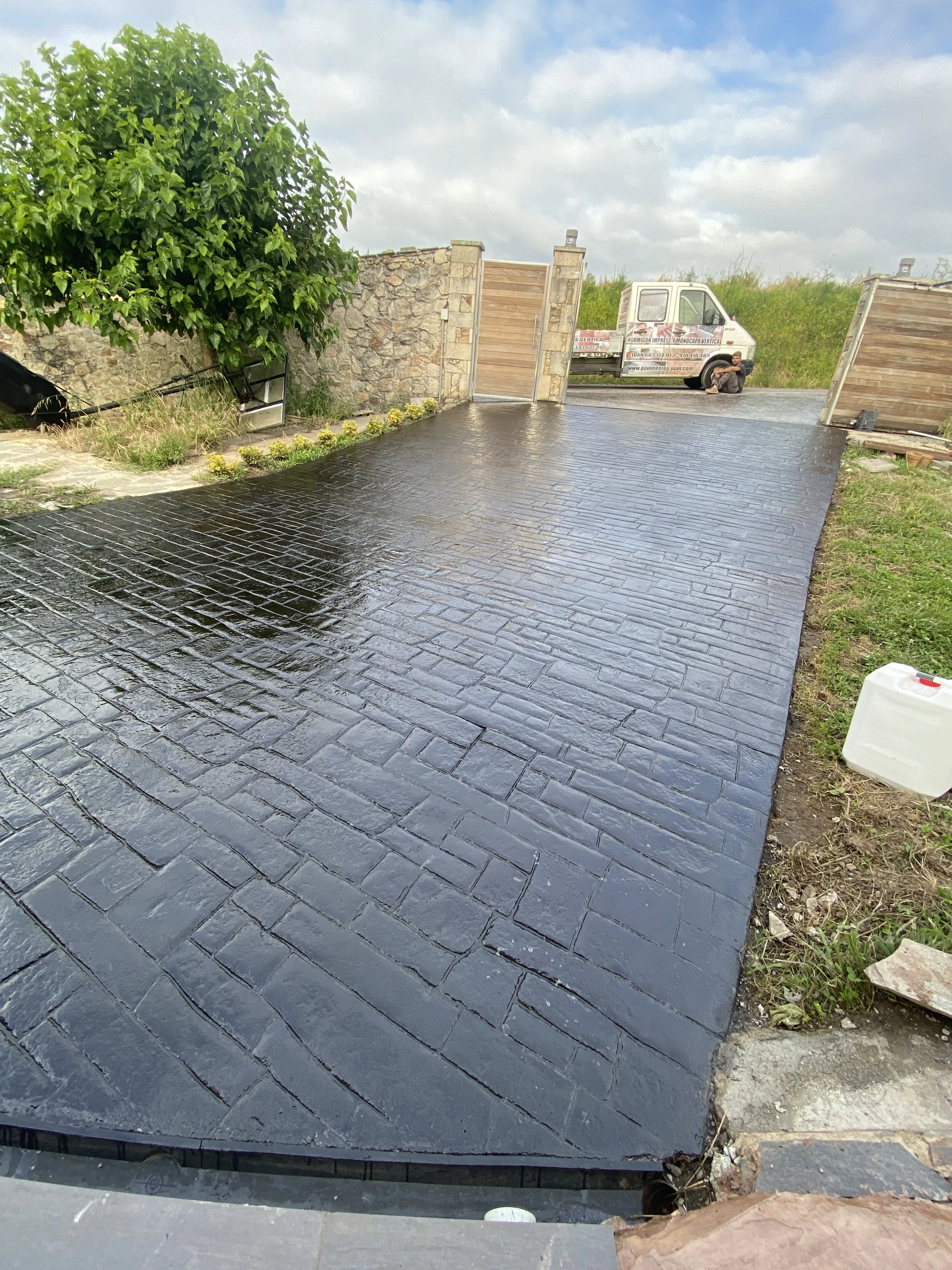 Hormigón impreso estampado decorativo