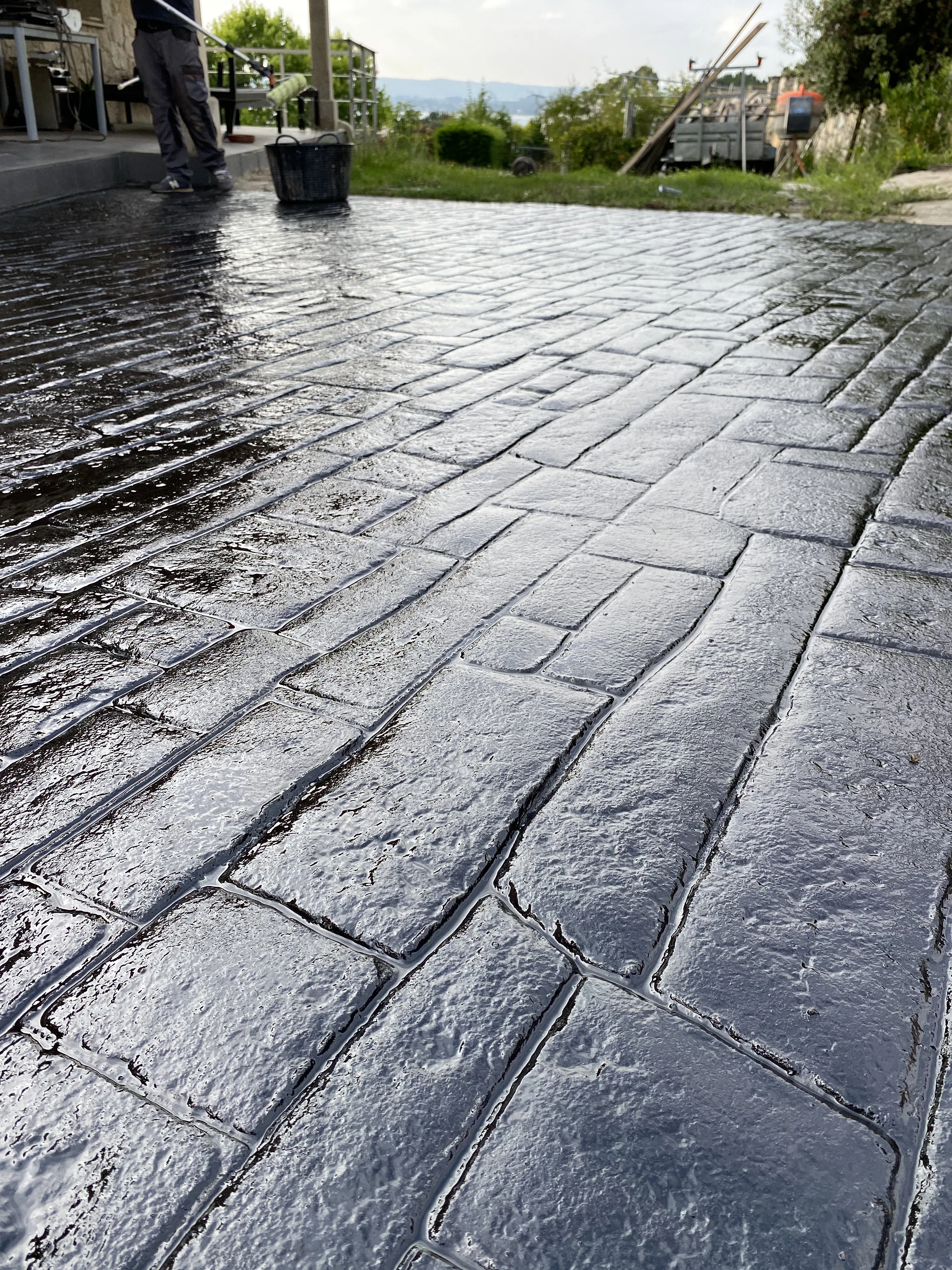 Pavimento de hormigón impreso exterior